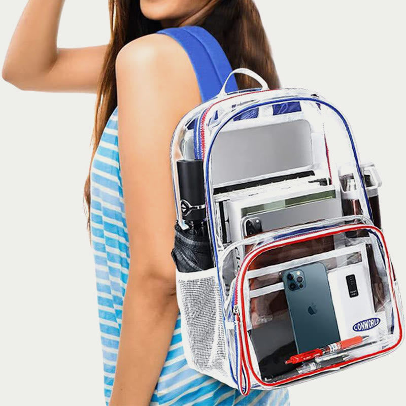 PVC-Rucksack für Erwachsene im Freien, transparente große, durchsichtige Tasche