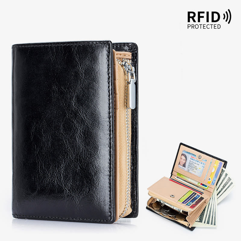 Herren Kurze Brieftasche Für Business Retro Multifunktions Leder Geldbörse