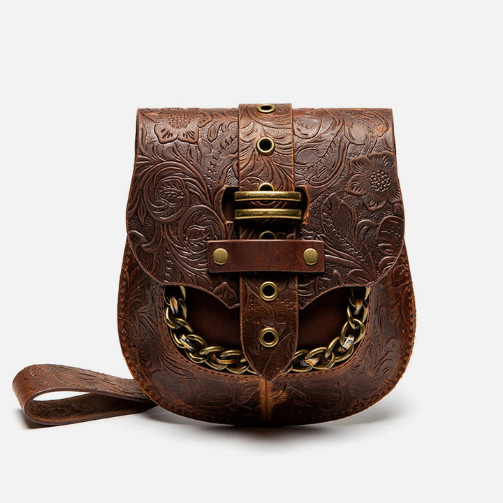 Retro-Umhängetasche für Damen mit Steampunk-Prägung, Umhängetasche mit Kette