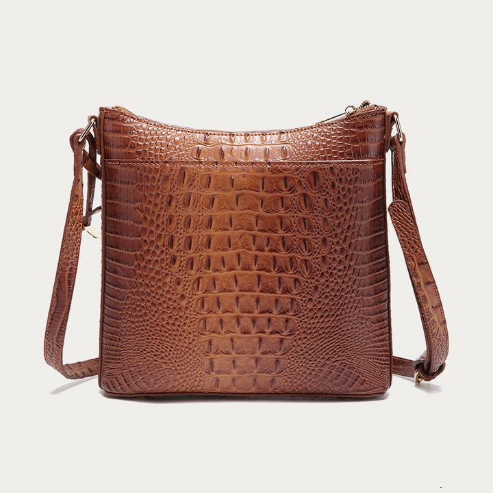 Umhängetasche für Damen, Retro-Krokodilmuster, Leder, Dating-Tasche