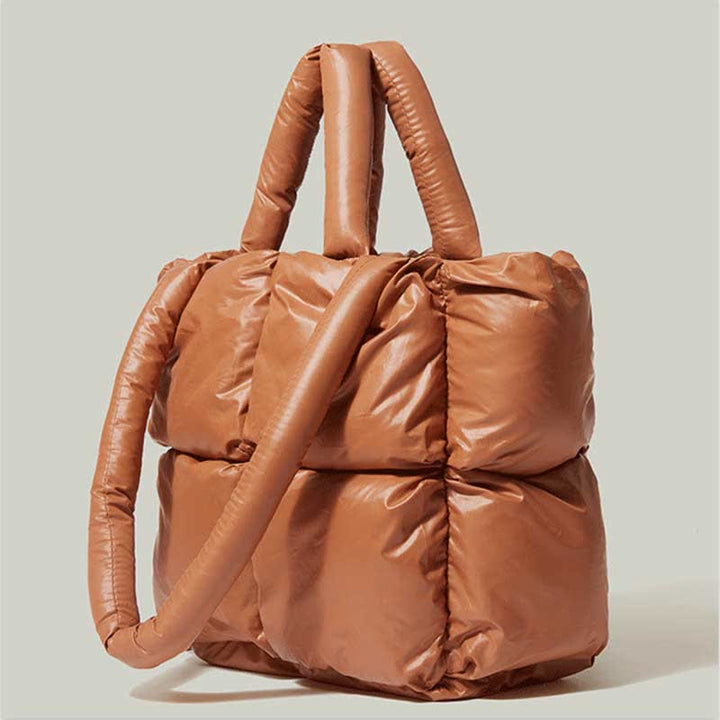 Gesteppte Puffer-Einkaufstasche mit großem Fassungsvermögen für Damen, weich gepolsterte Daunenhandtasche