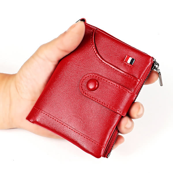 RFID-blockierende Retro-Geldbörse aus Leder mit Kette