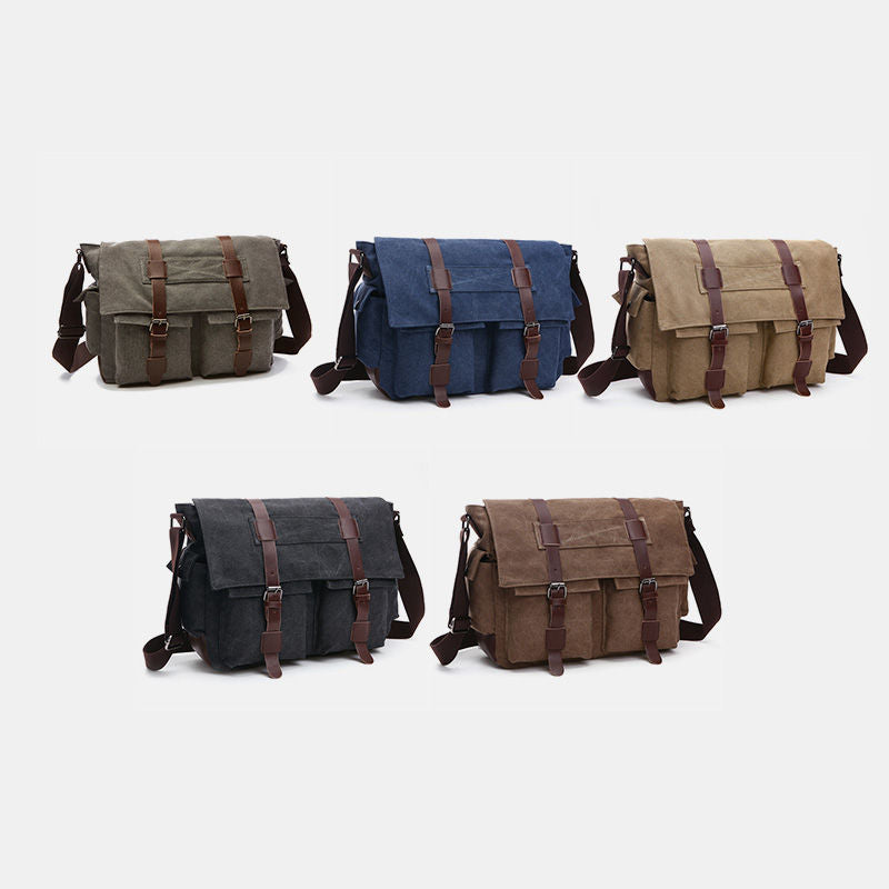 Retro Business Messenger Bag mit mehreren Taschen