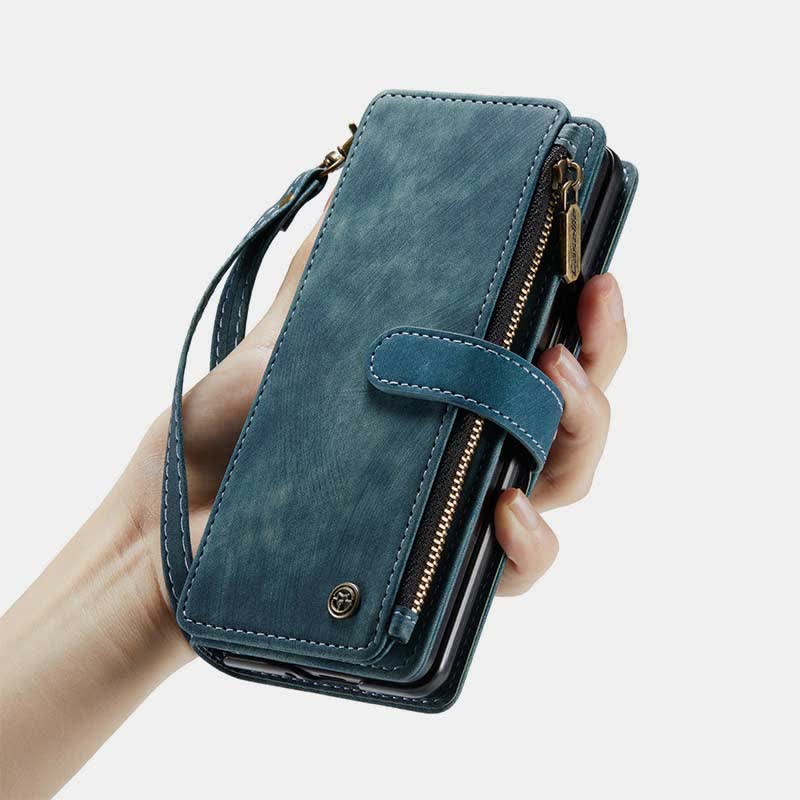 Schutzhülle für Galaxy Z Fold 3 4 5, Brieftaschenformat, mit Kartenhalter, magnetischem Ständer, für Damen und Herren