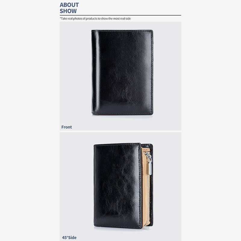 Herren Kurze Brieftasche Für Business Retro Multifunktions Leder Geldbörse