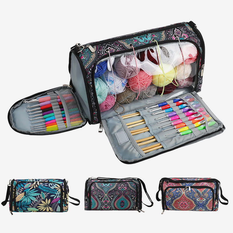 Multifunktionale Aufbewahrungstasche für Heimstrickzubehör, Oxford-Handtasche