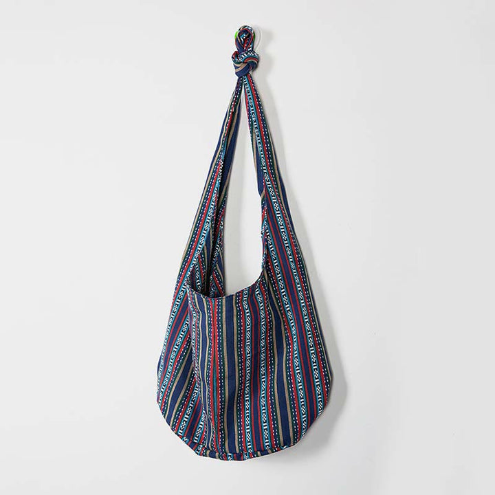 Große Jacquard Canvas Tote Stilvolle Student Umhängetasche für Frauen