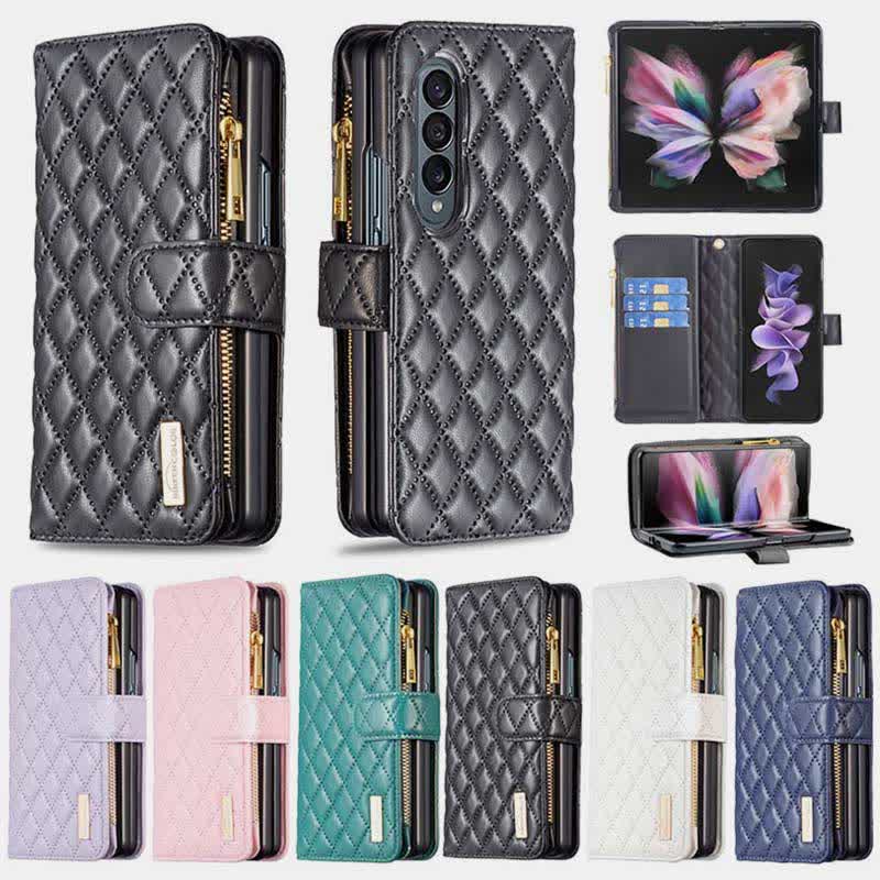 Unisex Luxus Leder Brieftasche Fall Passt für Samsung Galaxy Z Fold 3 4 5