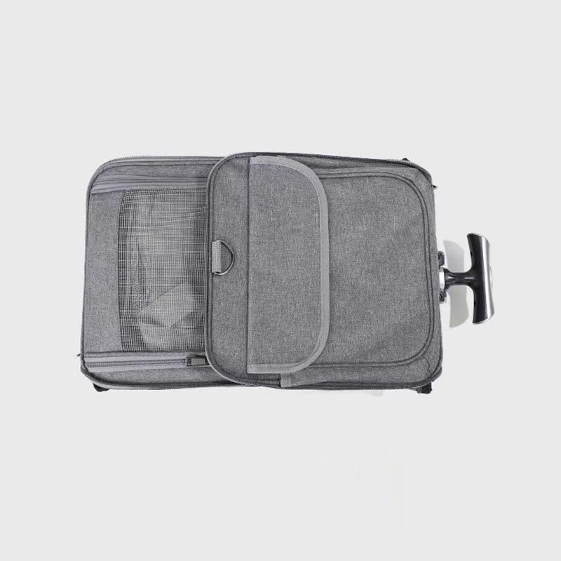 Rolling Pet Carrier Faltbare atmungsaktive Zugstange Haustiertasche