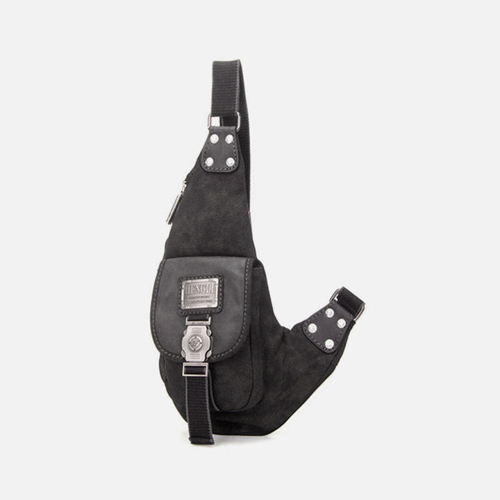 Multifunktionale Canvas-Brusttasche für Herren, Freizeit-Umhängetasche