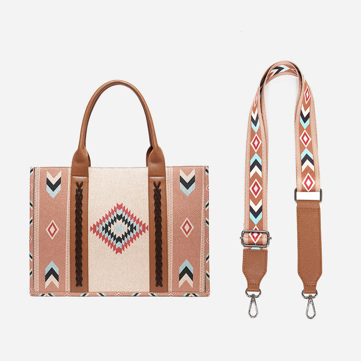 Vintage Leinen Baumwolle Handtasche für Frauen Bohemian Crossbody Tote