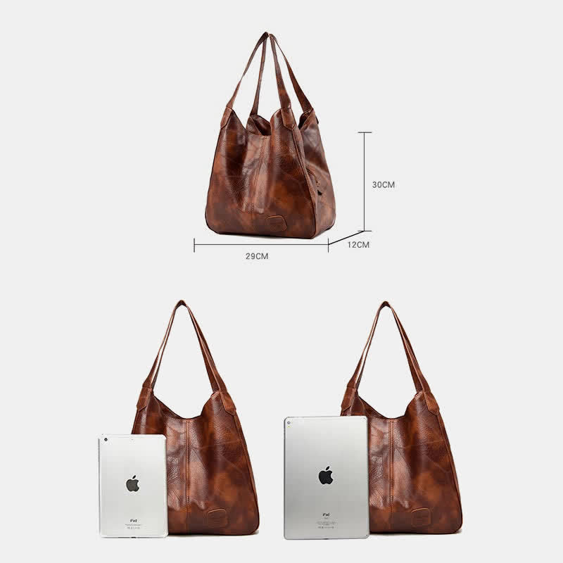 Große Kapazität Simply Fashion Umhängetasche Dreilagige Hobo Bag