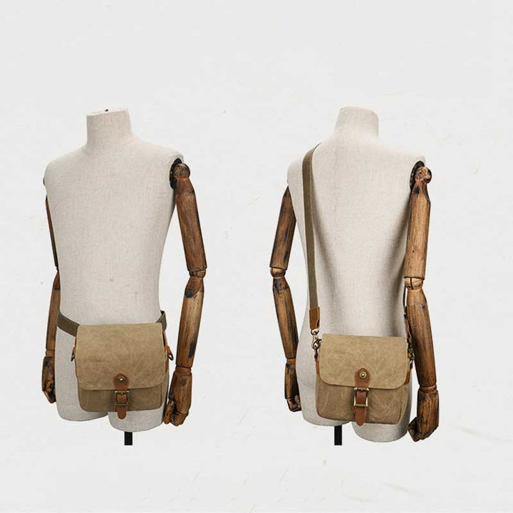 Wasserdichte Schulterkameratasche aus Canvas im Vintage-Stil