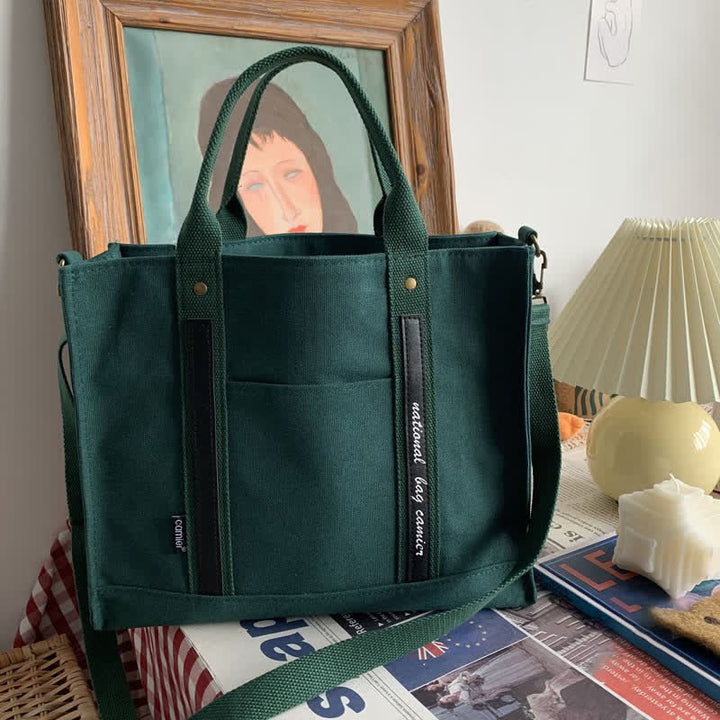 Laptop Tote Handtasche Canvas Schultertasche Aktentasche für Reisen Büro Schule