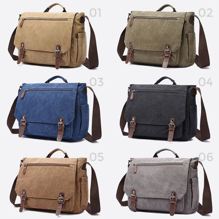 Messenger Bag für Herren, tragbar, großes Fassungsvermögen, Canvas, Business-Aktentasche