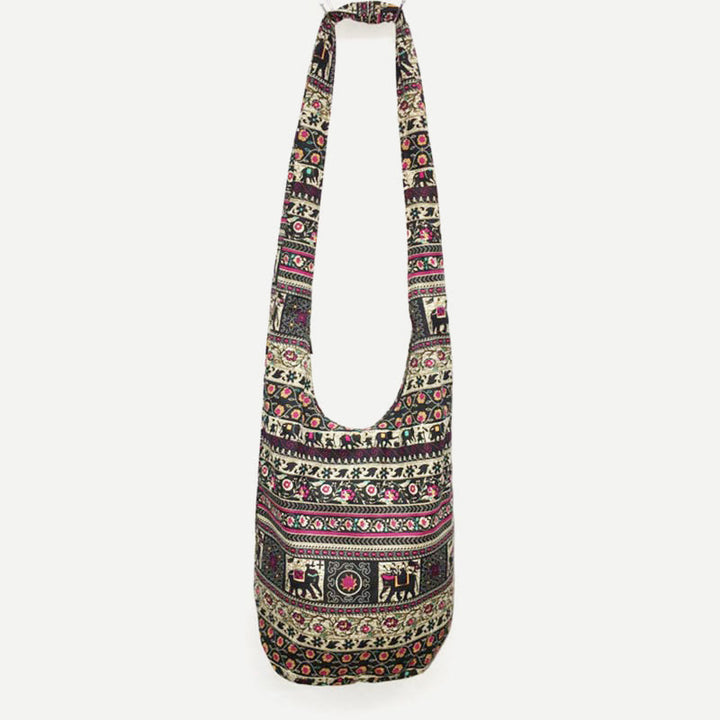Umhängetasche aus Baumwolle für Damen mit Blumendruck