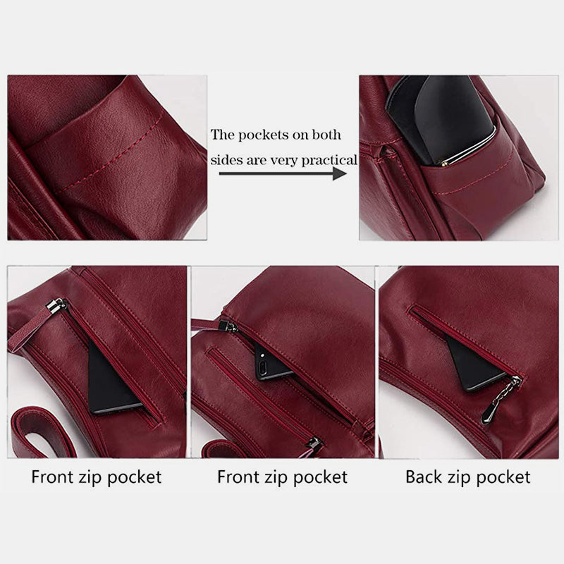 Große Umhängetasche im Retro-Stil mit mehreren Taschen - image 7