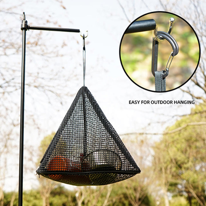 Aufbewahrungstasche für Outdoor-Camping, dreieckig, faltbar, Netz-Aufbewahrungskorb
