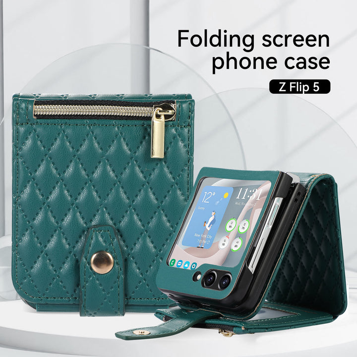 Handyhülle für Daily Z Flip5, gefaltete Hülle mit Steppmuster