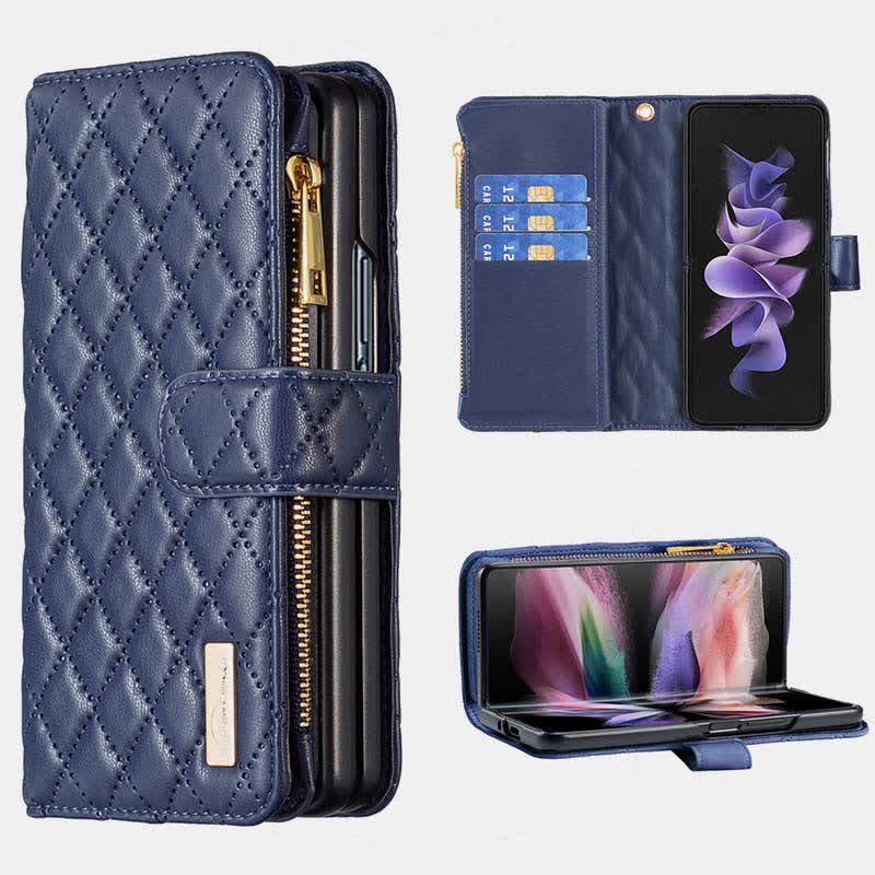 Unisex Luxus Leder Brieftasche Fall Passt für Samsung Galaxy Z Fold 3 4 5