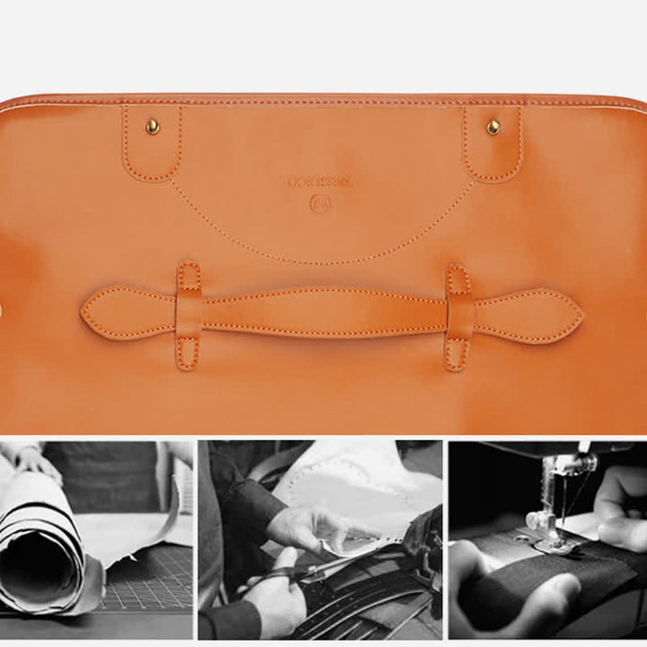Rolltasche für Kochmesser aus echtem Leder für bis zu 10 Messer mit Schultergurt