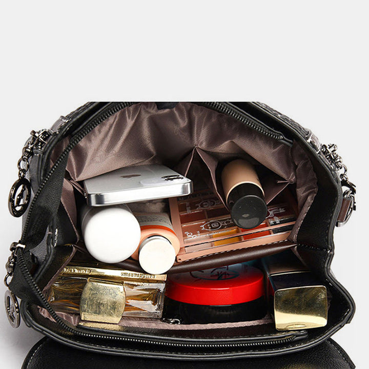 Handtasche mit Krokodil-Print für Damen, geräumige Umhängetasche aus PU-Leder