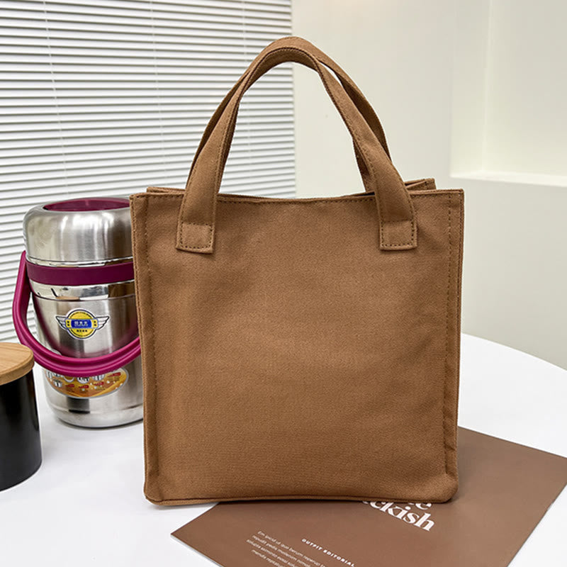 Mini-Tragetasche für Damen, einfarbig, einfache Handtasche aus Canvas