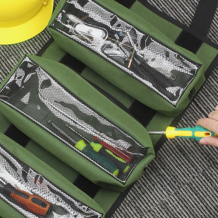Werkzeug-Rolltasche, robuster Werkzeug-Organizer mit 4 herausnehmbaren Beuteln