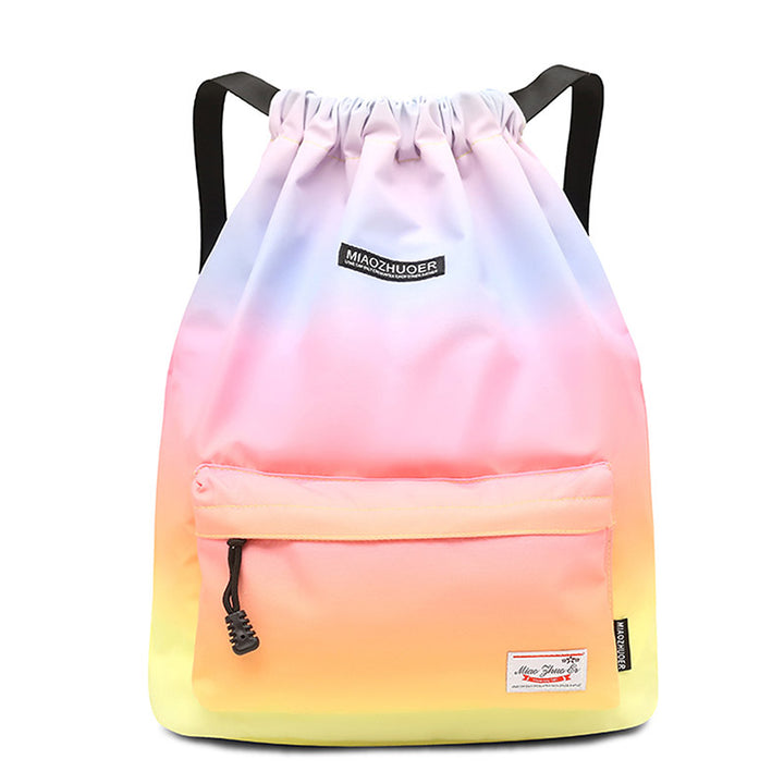 Große Kapazität wasserdichter Nylon-Rucksack mit Kordelzug für Sport, Schwimmen, Yoga