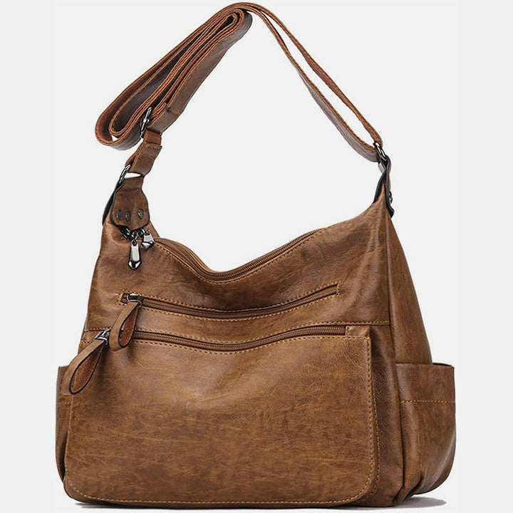 Große Umhängetasche im Retro-Stil mit mehreren Taschen - image 17