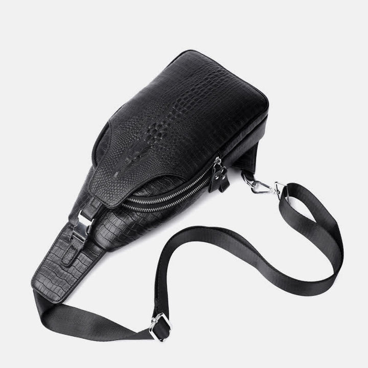 Krokodilleder Sling Bag Brust Rucksack Outdoor Reisen Wandern Sport Daypacks