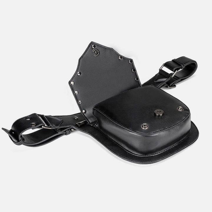 Steampunk Gürteltasche für Damen und Herren, Nietenleder, Hüfttasche