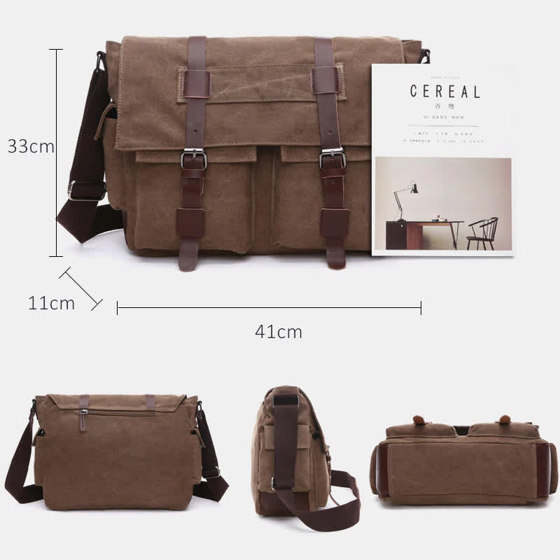 Retro Business Messenger Bag mit mehreren Taschen