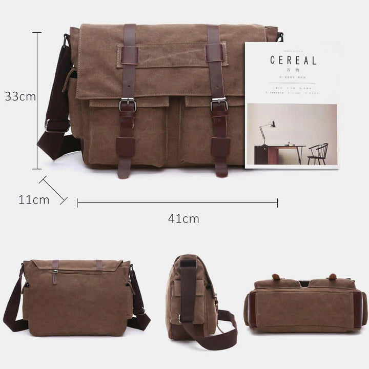 Retro Business Messenger Bag mit mehreren Taschen
