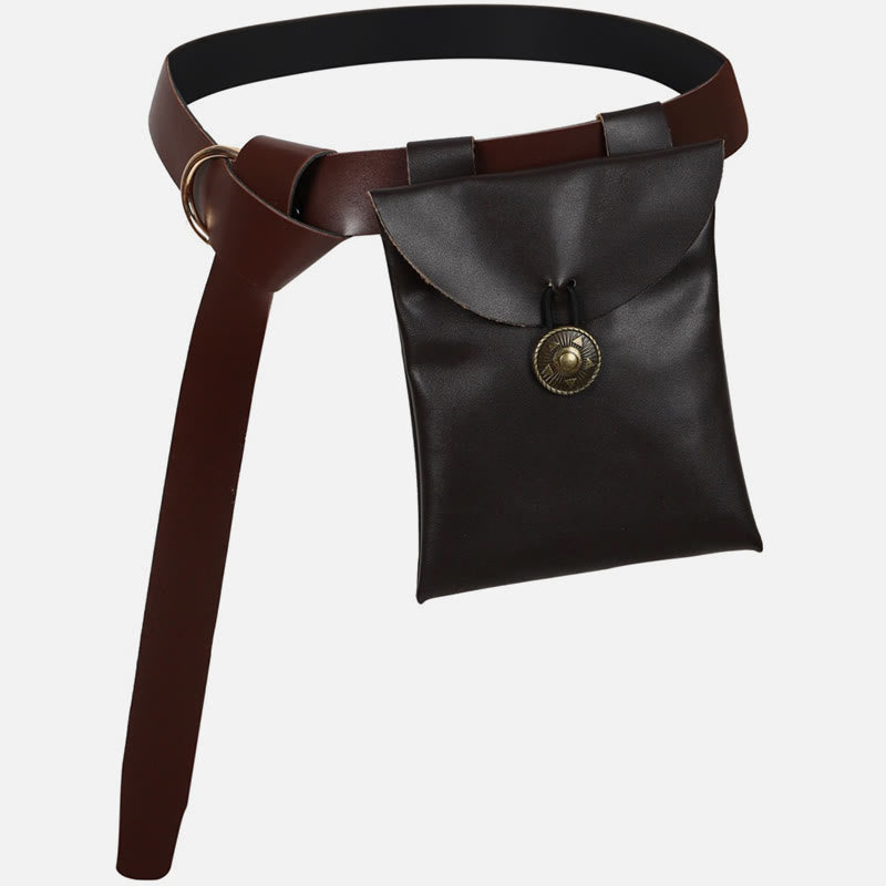 Mittelalterliche Ritter Gürteltasche Damen Herren Veganes Leder Hüfttasche