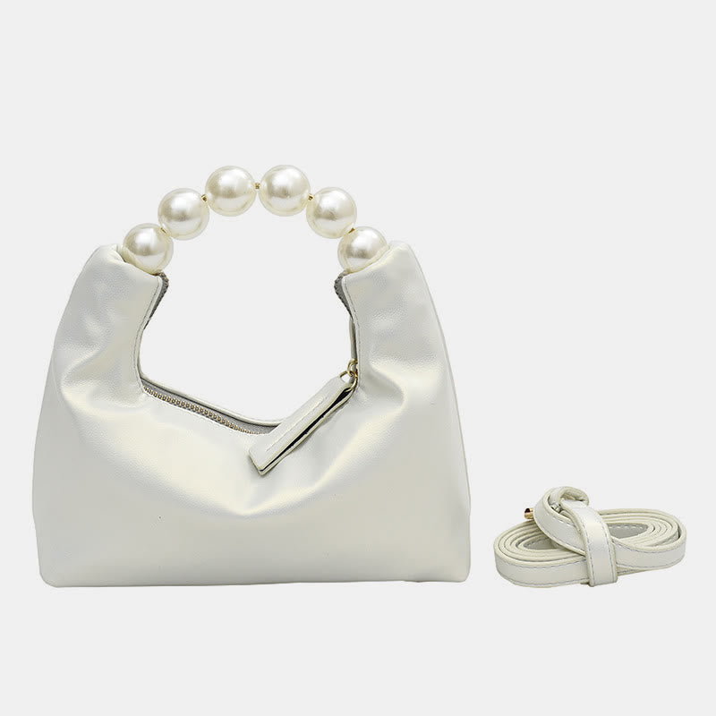 Perlenhandtasche für Damen, Party, veganes Leder, Umhängetasche, Abendtasche