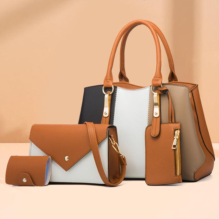 Taschenset in Kontrastfarbe für Damen, schlichte, elegante Damentasche