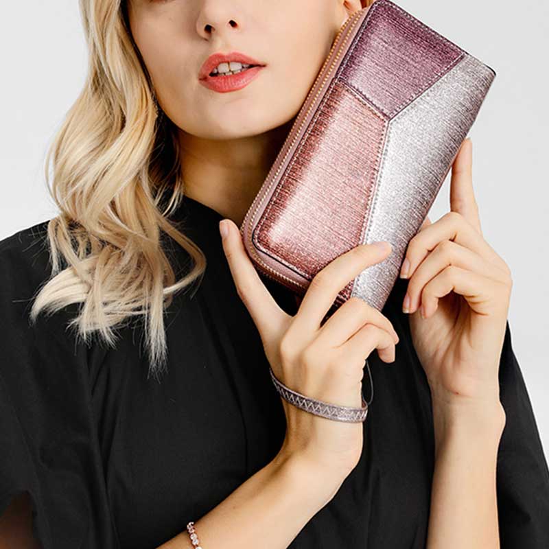 Glitzernde Clutch mit mehreren Taschen, Handytasche
