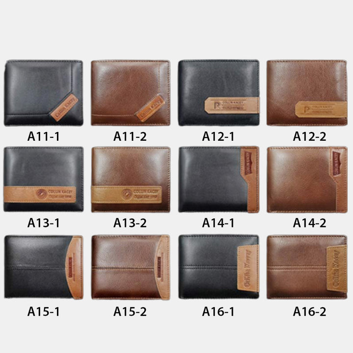 Herren Retro Bifold Kurze Geräumige Leder Geldbörse Multi Style Optionals