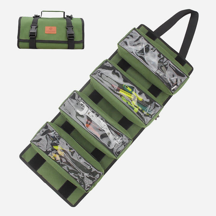 Werkzeug-Rolltasche, robuster Werkzeug-Organizer mit 4 herausnehmbaren Beuteln