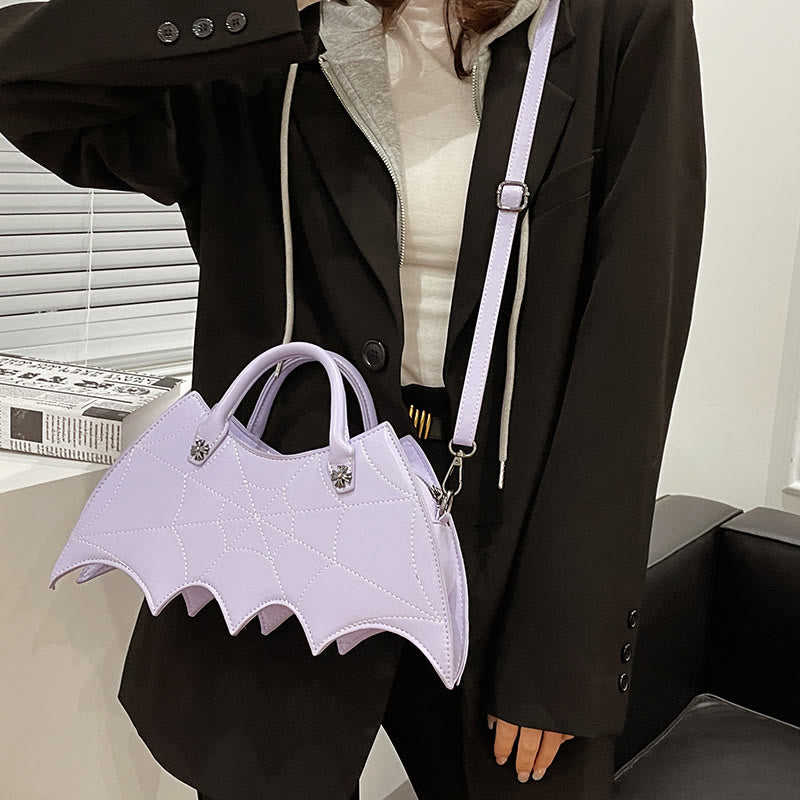 Umhängetasche für Halloween-Outfit, kreatives Fledermausmuster, Ledertasche