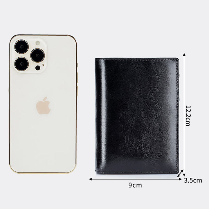 Herren Kurze Brieftasche Für Business Retro Multifunktions Leder Geldbörse