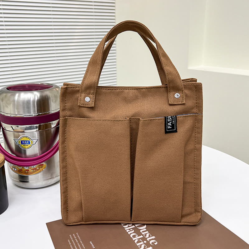 Mini-Tragetasche für Damen, einfarbig, einfache Handtasche aus Canvas