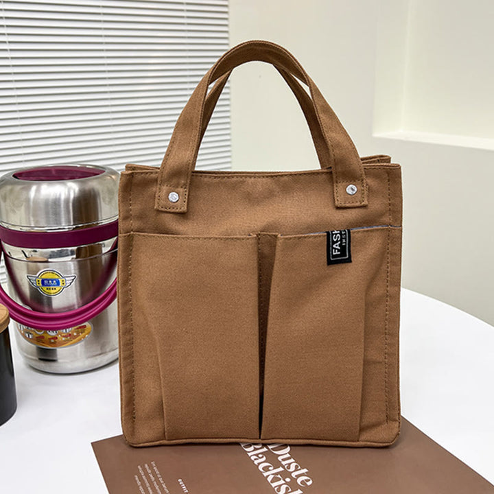 Mini-Tragetasche für Damen, einfarbig, einfache Handtasche aus Canvas