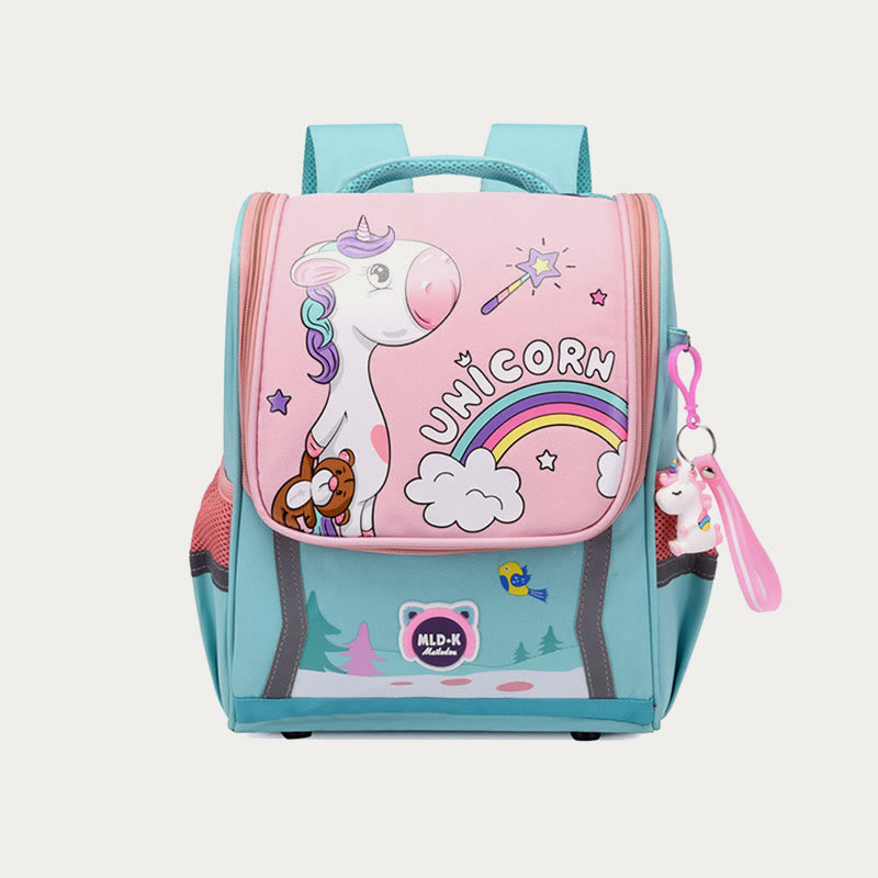 Rucksack für Kinder, niedlicher Cartoon-Einhorn-Dinosaurier, Oxford-Schultasche
