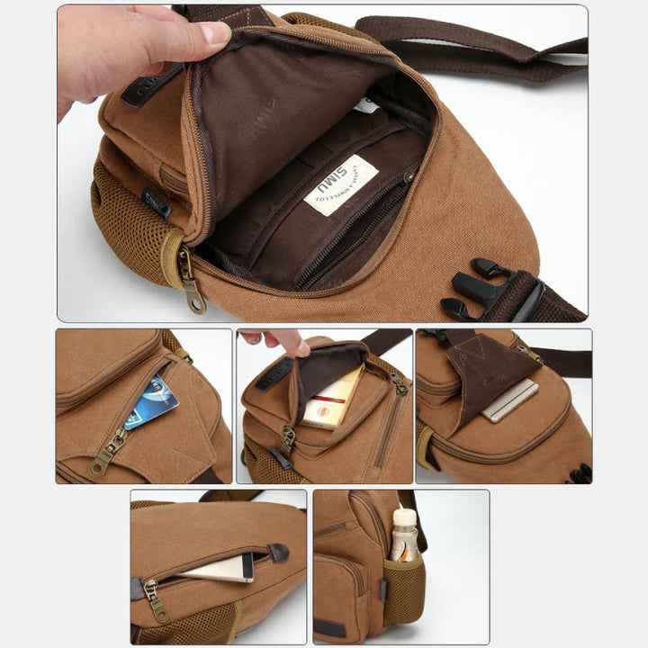 Canvas Outdoor Casual Große Kapazität Umhängetasche Brusttasche