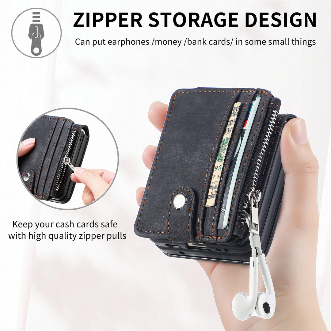 Handyhülle für Z Flip 6 / Z Flip 5 2-in-1 abnehmbare kleine Brieftasche