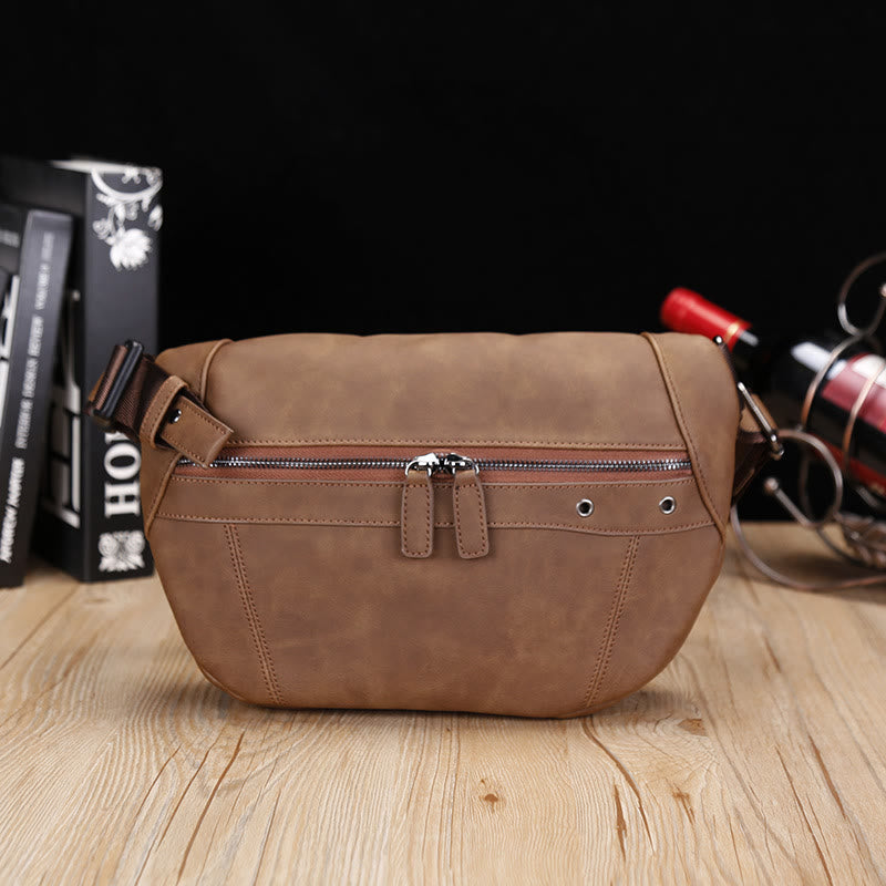 Retro-Schultertasche für Männer, leichter Crossbody-Tagesrucksack