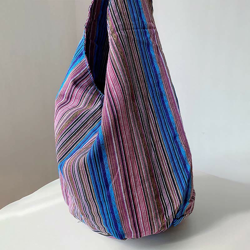 Große Jacquard Canvas Tote Stilvolle Student Umhängetasche für Frauen