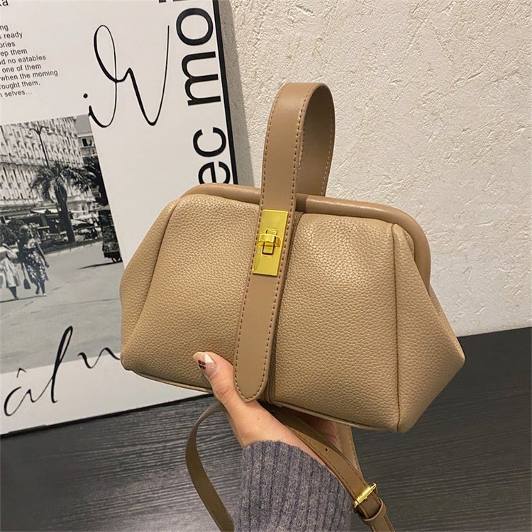 Handytasche mit Schnalle für Damen, elegante Handtasche aus Leder, Umhängetasche